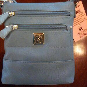 NWT Stone & Co blue Sydney bonded leather 3 in 1 purse